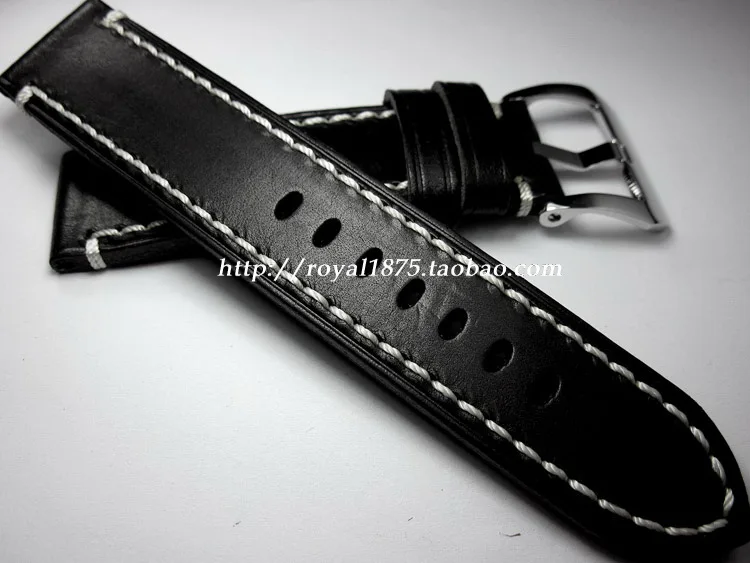 

high quality Wristband Genuine Leather Watch Strap Handmade Vintage Watch Band Black Handmade Watch belt Bracelet Leisure Strap