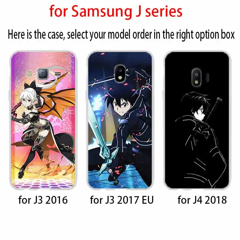 Чехол для телефона Sword Art Online SAO Anime чехол Samsung Galaxy J6 J4 J8 J7 2018 Plus J3 J5 Prime Pro 2017 2016 Casse |
