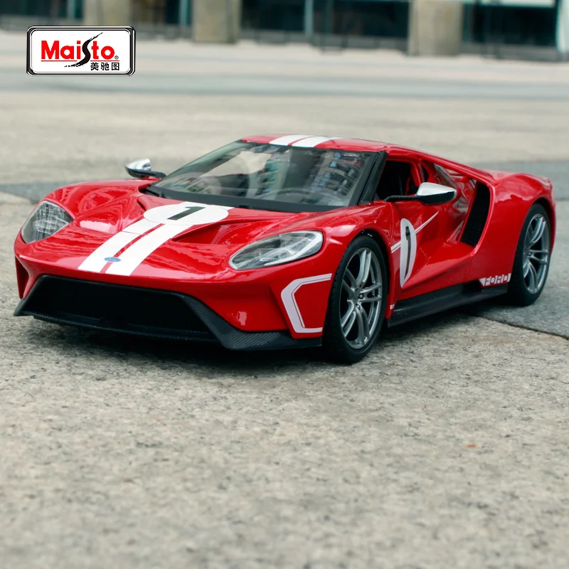 Maisto 1:18 2017 ford gt желтая Серебристая синяя Автомобильная литая Изысканная Роскошная