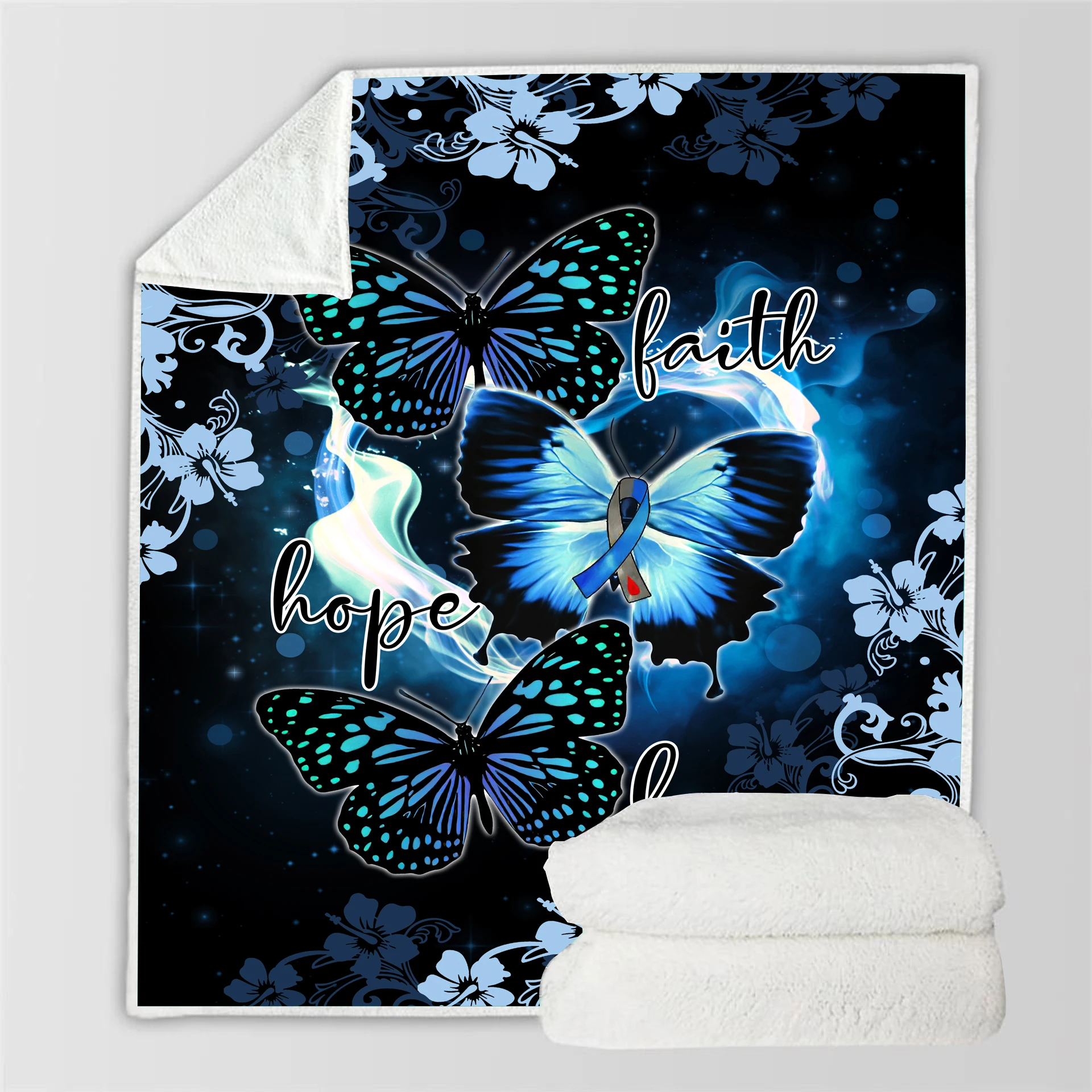 

SOFTBATFY Love Butterfly Fleece Throw Blanket Sofa Bedding Blankets Drop Ship