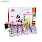 Набор вакуумных банок для очков, 24 банки, массажер для физиотерапии на присоске против целлюлита, китайская медицина гуаша для тела и лица