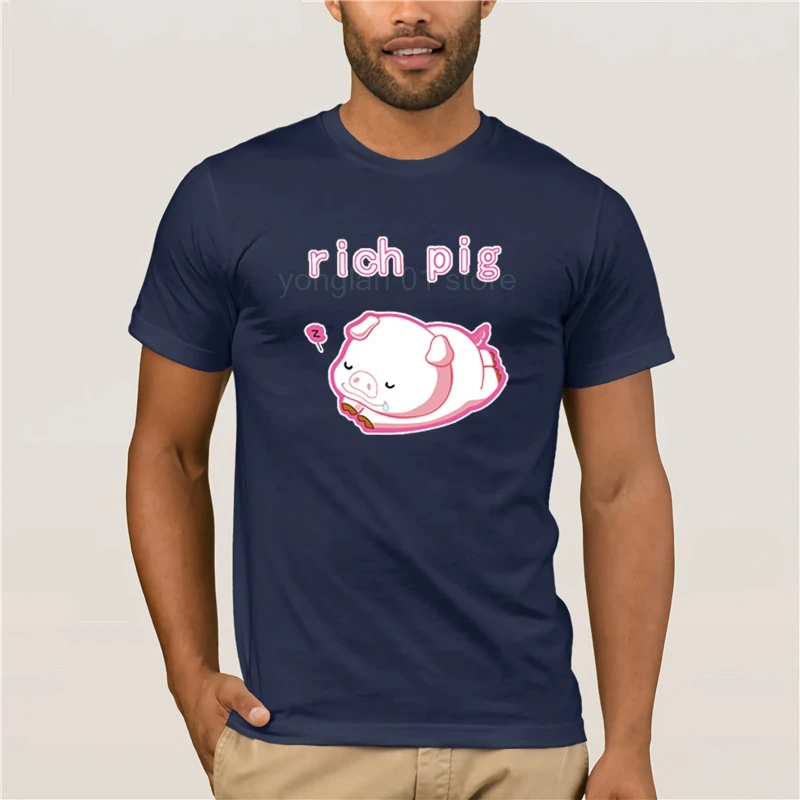 

Men's short sleeve t-shirt Rico Pig women Casual T-shirt funny shirt lady T Shirt 100% Cotton