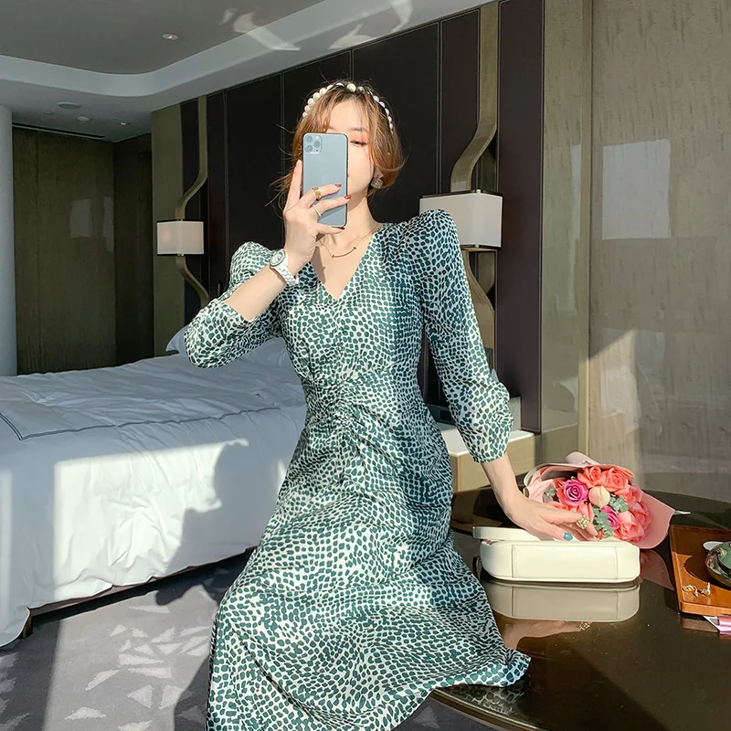 Лето 2021 новинка женские праздничные платья средней длины во французском стиле