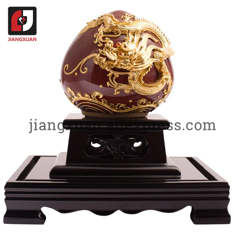 

24k gold foil vintage valuable collectibles ceramic figurines Shou Tao porcelain ornament