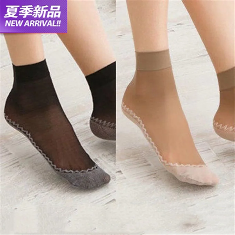 

Носки женские эластичные короткие износостойкие, дышащие прозрачные тонкие, до щиколотки, дамские, 5 пар, на лето