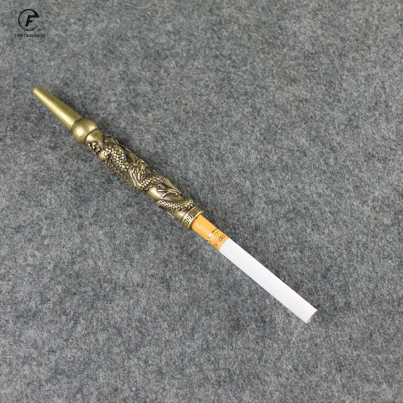 Ретро латунь дым Дракон мундштук Fillter в виде курительной трубки творческий