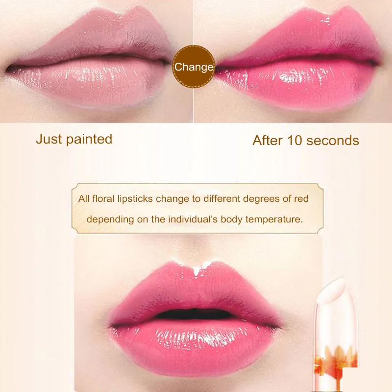 Long-Lasting Moisturizing Lip Balm Jelly Flower Color Changing Lipstick Starry Rainbow Elegant Temperament Charming And Generous | Красота и
