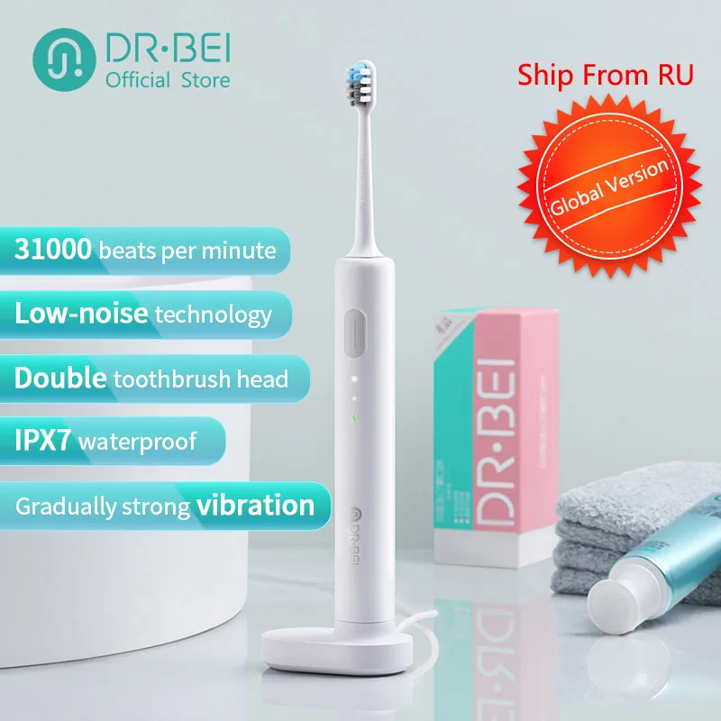 DR.BEI Doctor B Sonic Electric Toothbrush Rechargeable Waterproof Electrial Soft Oral Whitening Teeth Brush Travel Box