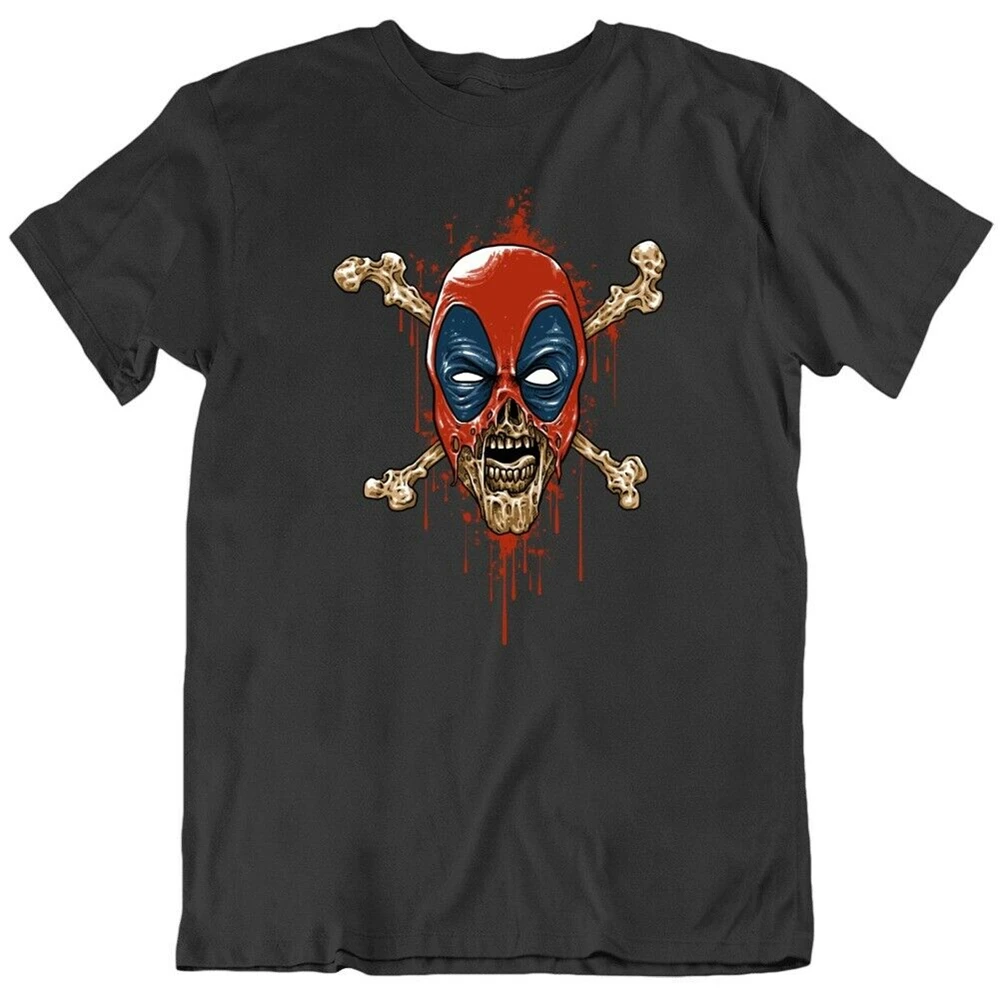 Забавная футболка Дэдпул с черепом и крестиком супергероем пиратом крови