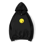 Свитшот мужской флисовый на молнии, уличная одежда, Повседневный пуловер с капюшоном в стиле хип-хоп, с карманом и смайликом, в стиле пэчворк