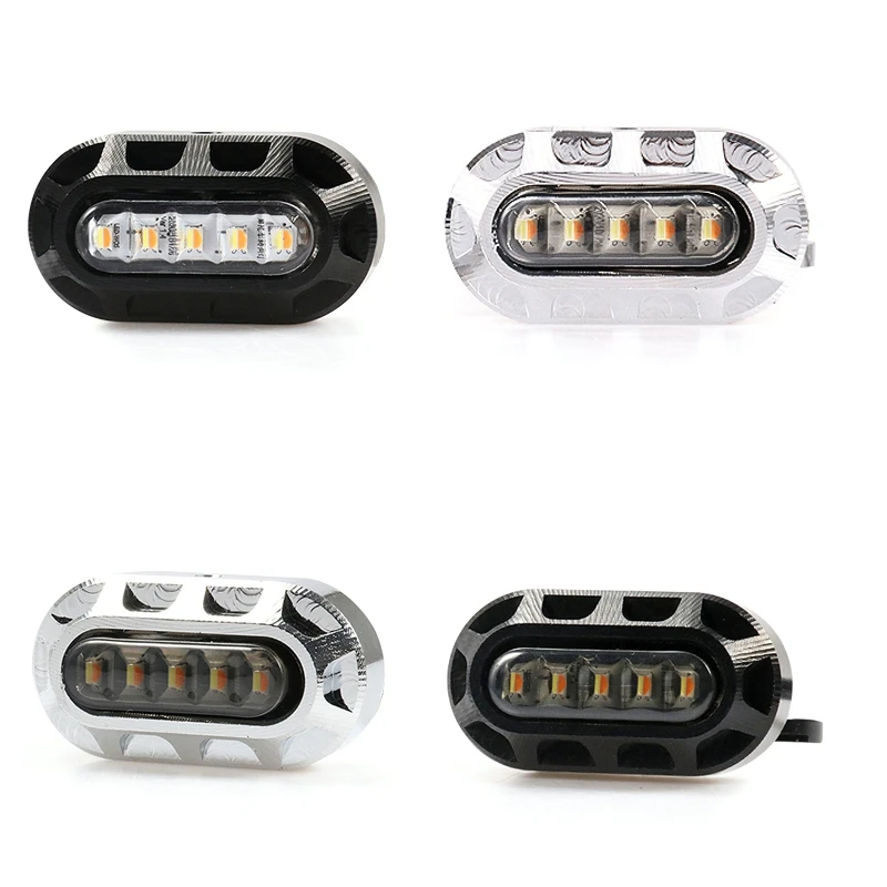 

1 Pair Motorcycle Mini LED Handlebar Turn Light Daytime Running Turn Indicator Signal Blinker Lamp for 883 1200