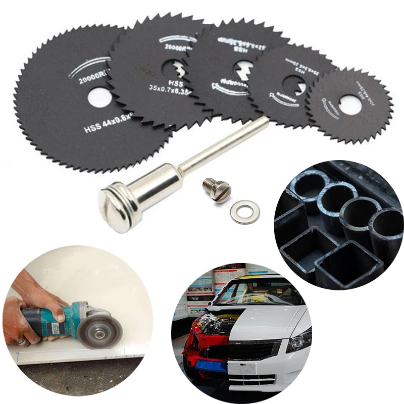 

6 шт отрезной диск из стали HSS аксессуаров для вращающихся инструментов 22/25/32/35/44 мм полотна циркулярной пилы для резки Колесные диски оправки для Dremel диски отрезать