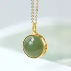Оригинальный дизайн, новое ожерелье из натурального нефрита, круглое ажурное ожерелье с подвеской, темпераментное изысканное очаровательное женское ювелирное изделие