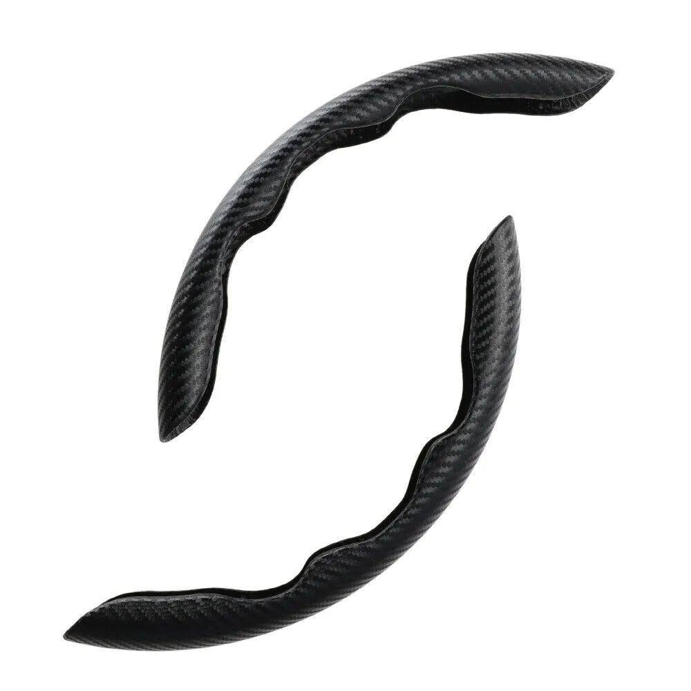 a pair carbon fiber look universal car steering wheel booster cover non slip accessory automobiles parts steering covers free global shipping