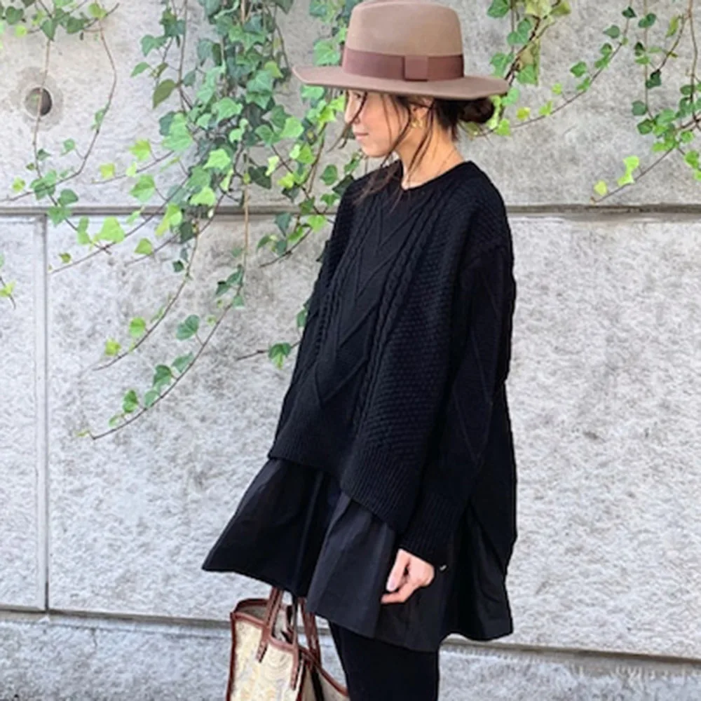 Осенний Черный женский свитер с длинным рукавом корейский Модный пуловер