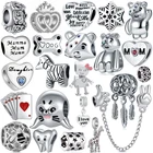 Бусины из сплава, маленькие подвески в форме сердца, медведя, бесконечности, подходят для оригинальных браслетов и браслетов для женщин, подвески сделай сам для изготовления ювелирных изделий, подарки