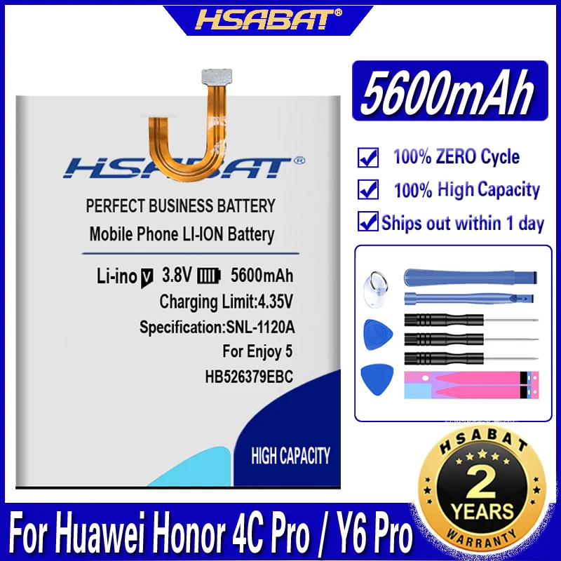 HSABAT 5600mAh HB526379EBC Аккумулятор для Huawei Honor 4C Pro / Y6 PRO Enjoy 5 TIT AL00 CL10|Аккумуляторы