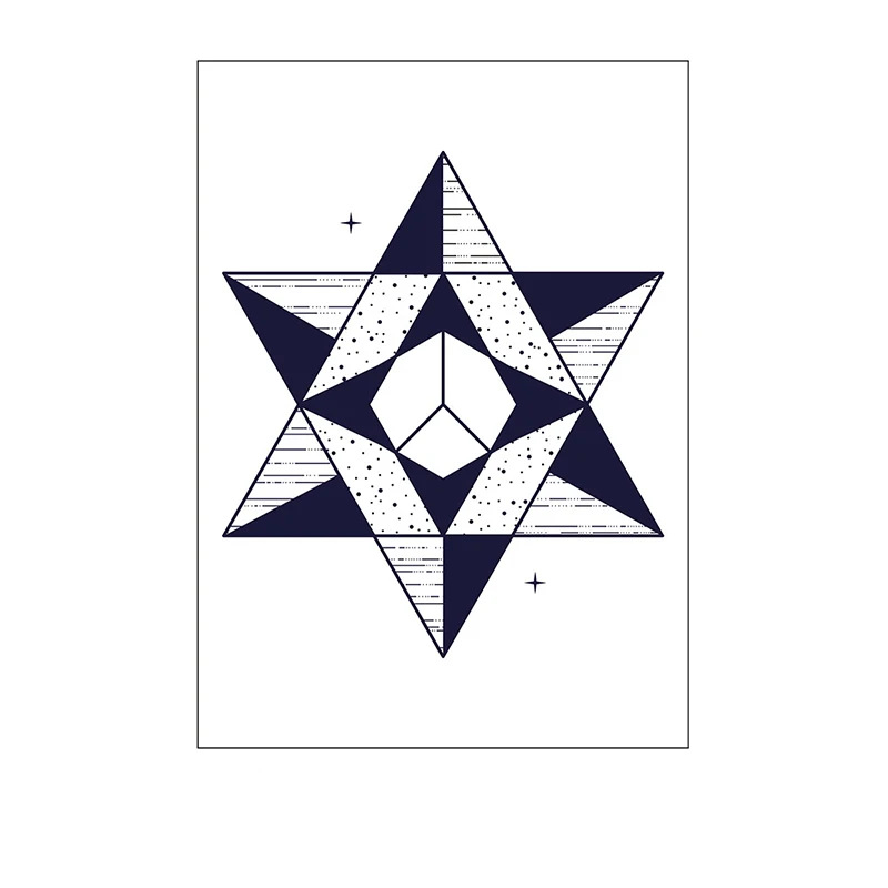 Временные татуировки стикер Тотем Звезда Крест Треугольник геометрический узор