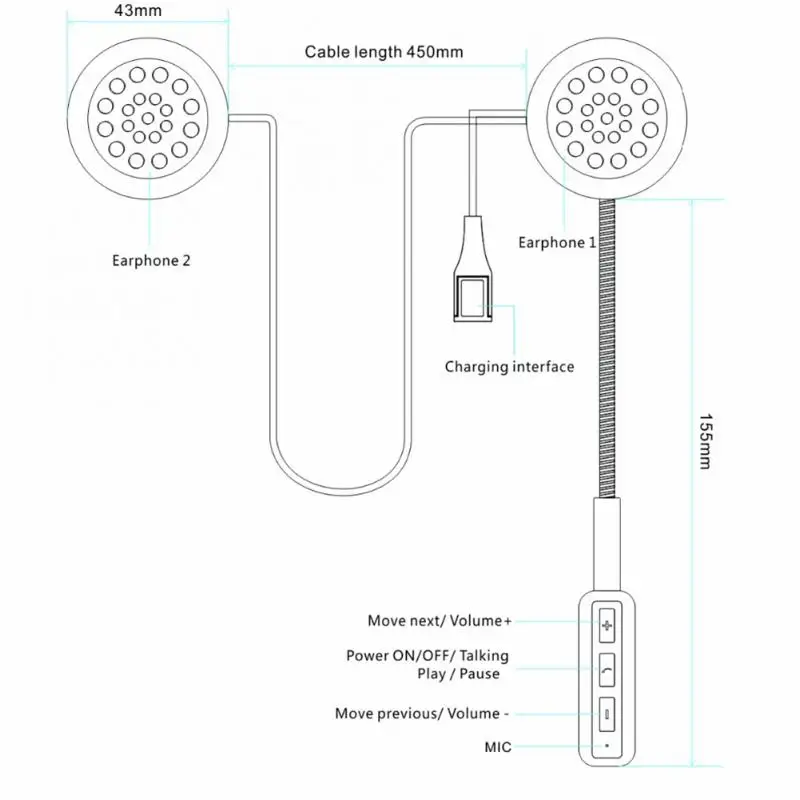 Моторный шлем беспроводная Bluetooth гарнитура наушники музыка для MP3 MP4 OR1