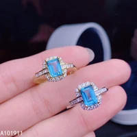 kjjeaxcmy fine jewelry natural blue topaz 925 sterling silver new women ring support test popular