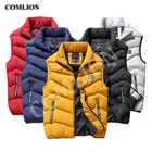 Мужской жилет с хлопковой подкладкой, повседневная утепленная жилетка без рукавов для весны и осени, C172, 2019