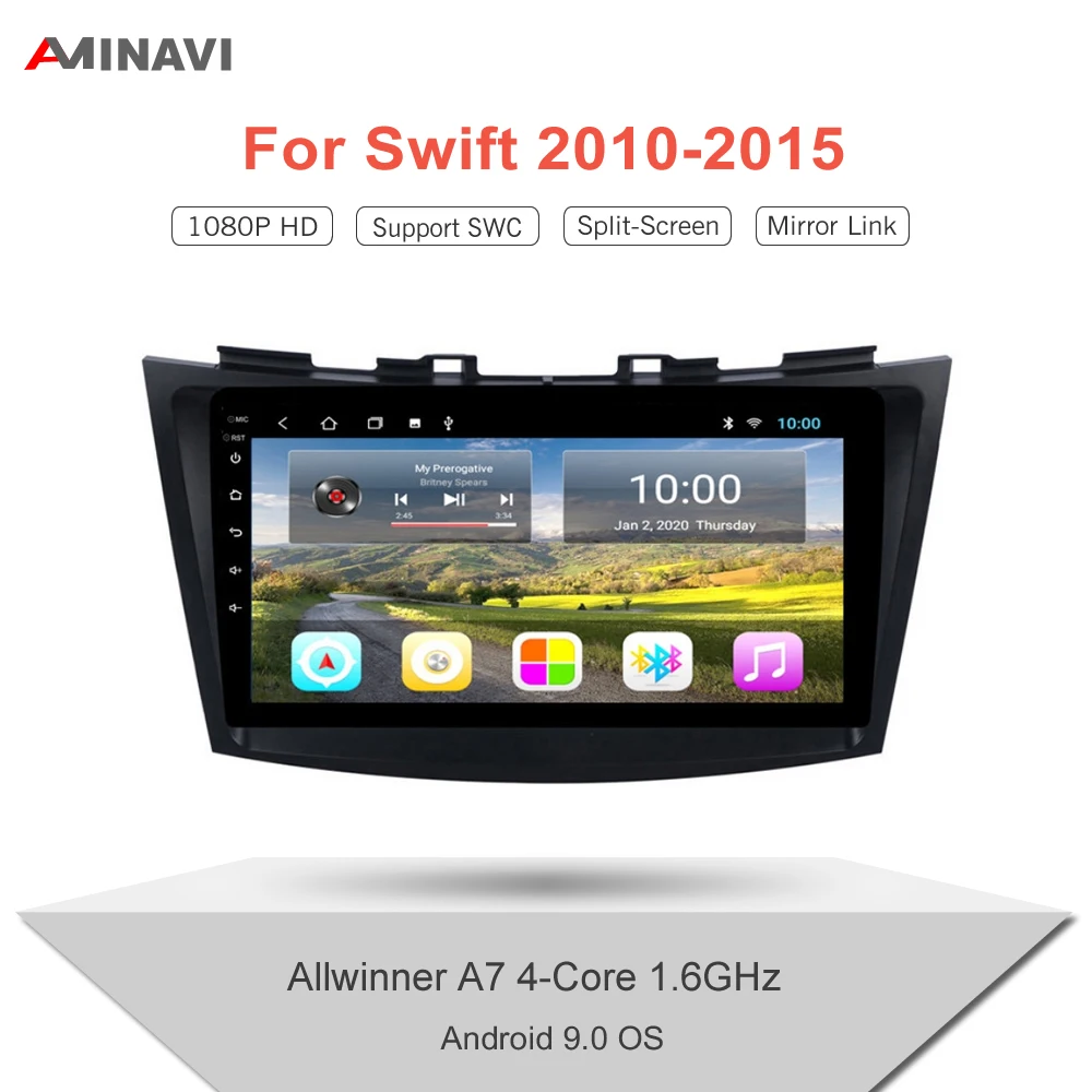 Автомагнитола для Suzuki Swift 2010-2015 мультимедийный видеоплеер с 9 &quotHD 2 Din Android 0