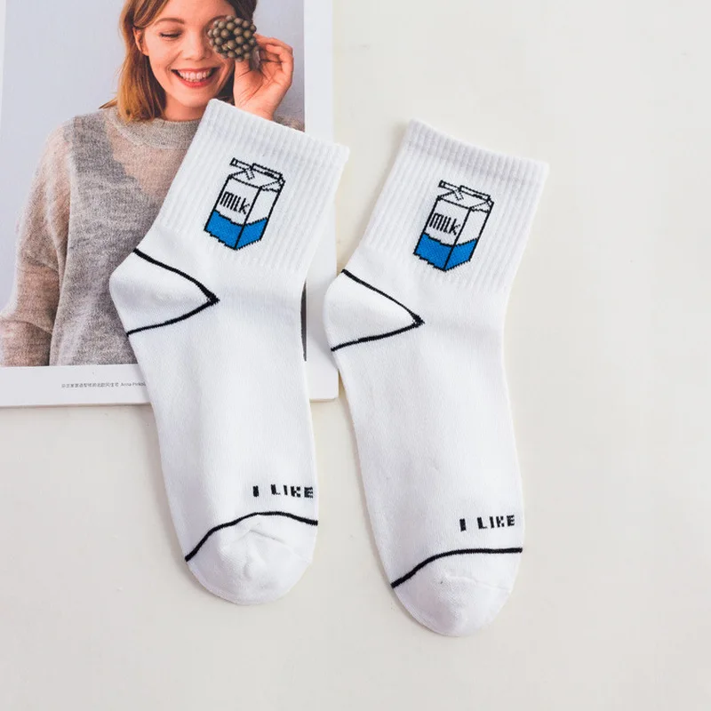 

High Quality Female Fashion Japanese Kawaii Cartoon Dinosaur Print Socks Harajuku Casual Girls Streetwear Retro Socks Students