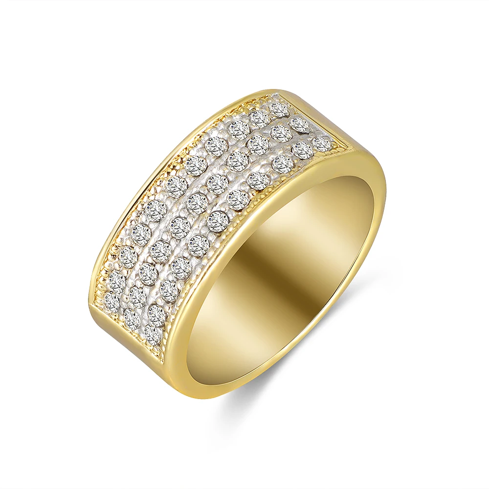 Классическое кольцо золотого цвета мужское женское модное сияющие хрустальные