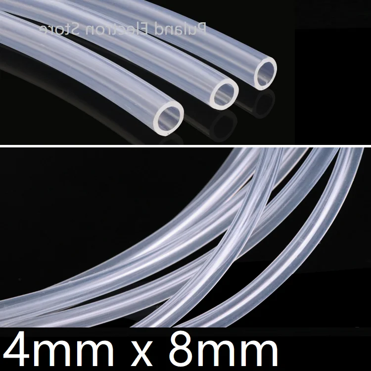 

4x8 Silicone Tubing ID 4mm OD 8mm Food Grade Flexible Drink Tubing Pipe Temperature Resistance Nontoxic Transparent