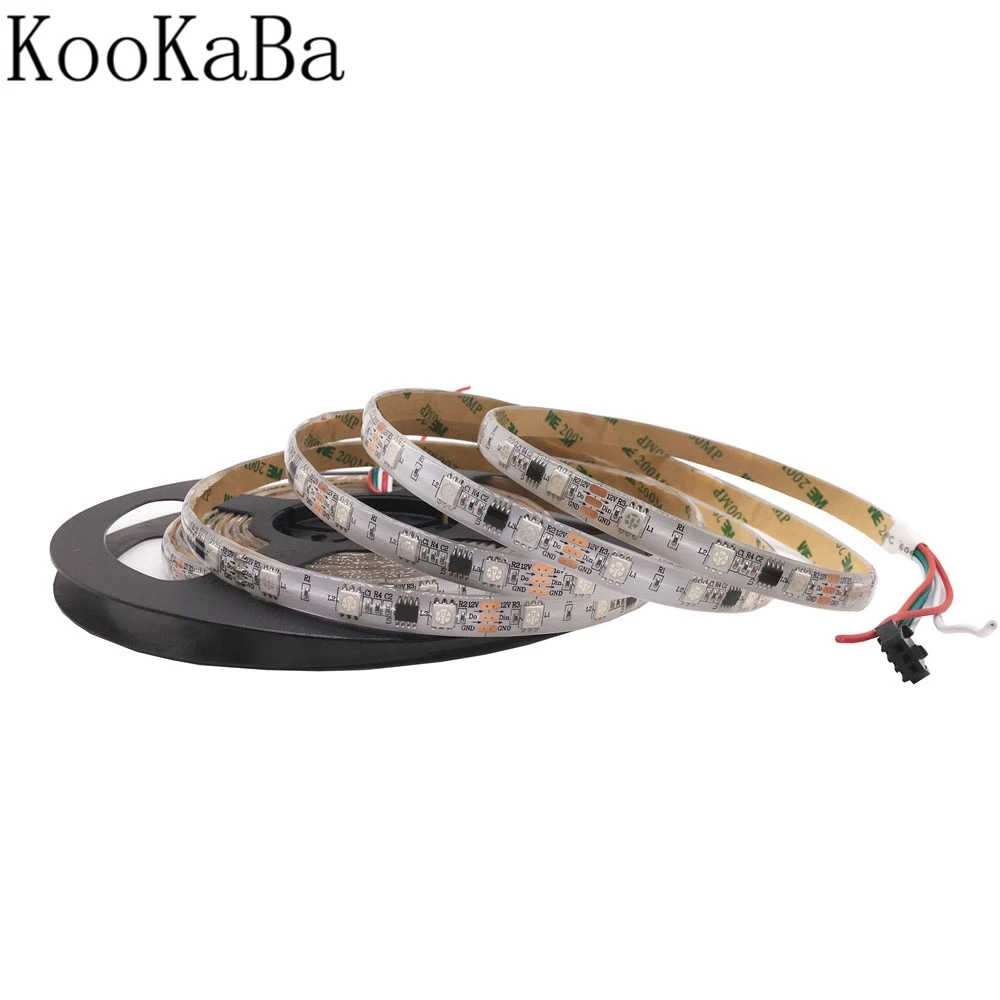 WS2811 30/48/60 пикселей/светодиоды/m 5050SMD RGB умная Пиксельная светодиодная полоса