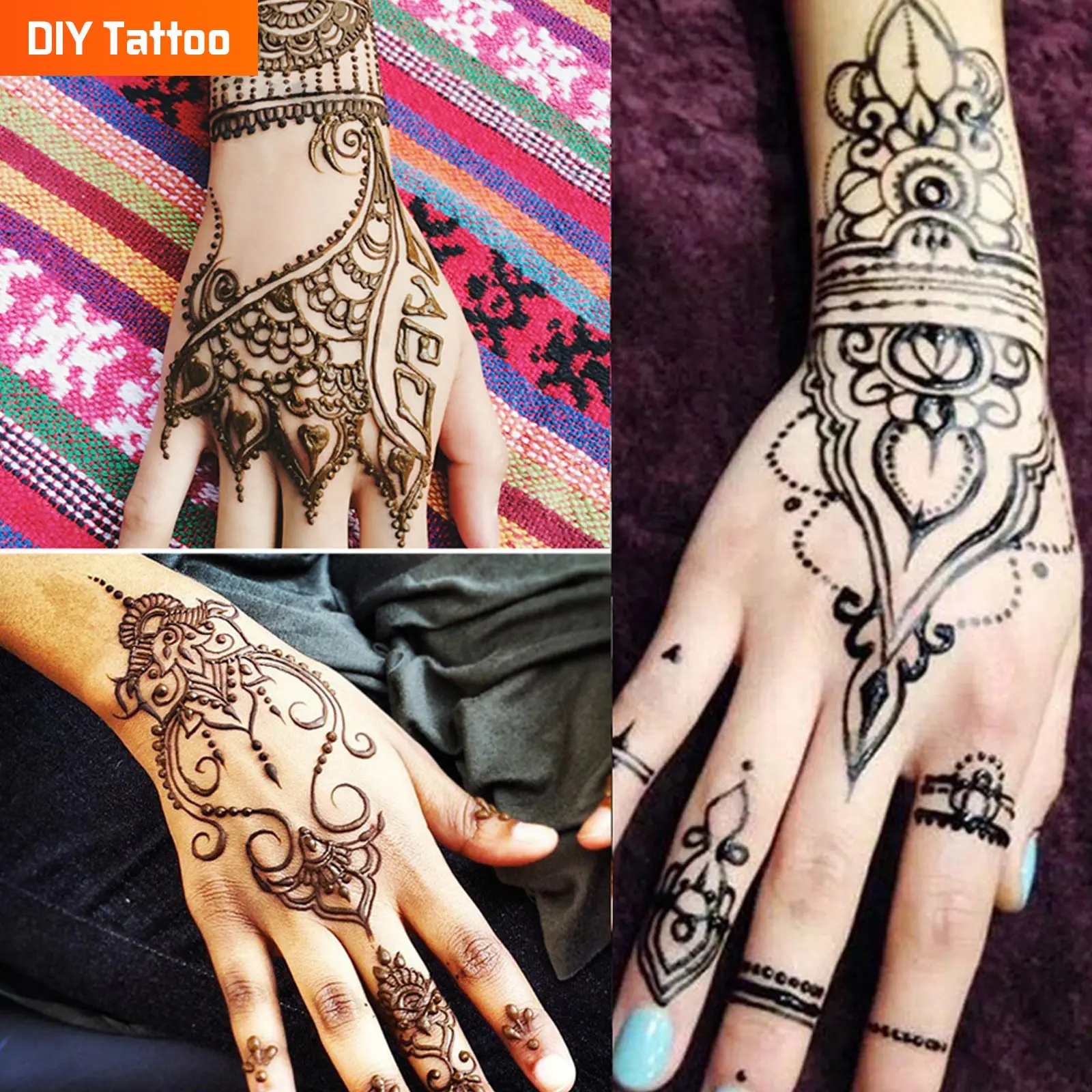 Тату паста конусная 4 шт. краска для тела временная татуировка профессиональная