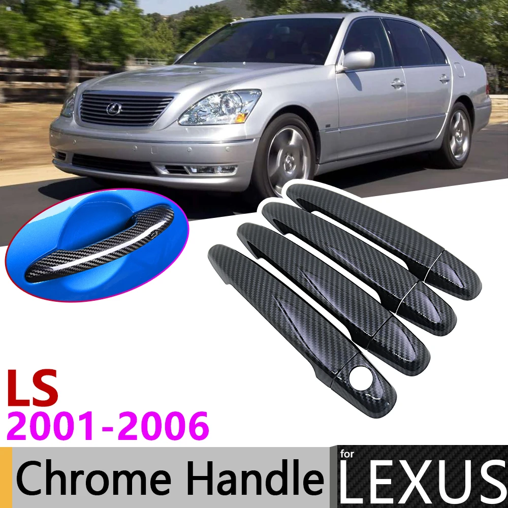 Черная накладка на дверную ручку из углеродного волокна для Lexus LS XF30 430 2001 ~ 2006 2002