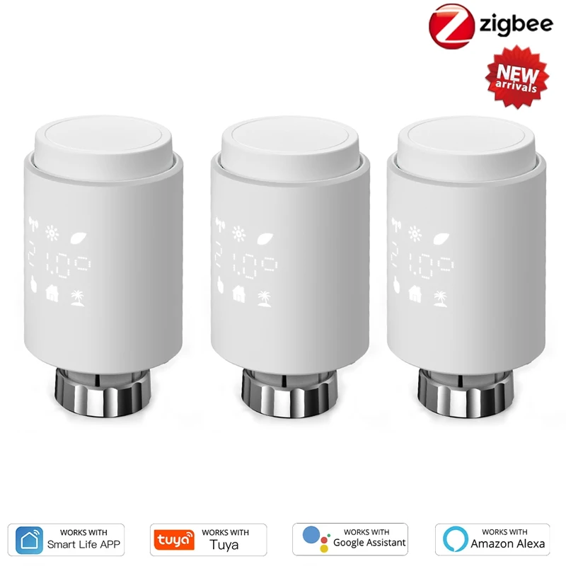 

Умный привод радиатора Tuya ZigBee3.0, программируемый термостатический клапан радиатора, настройка контроллера температуры с Alexa Google