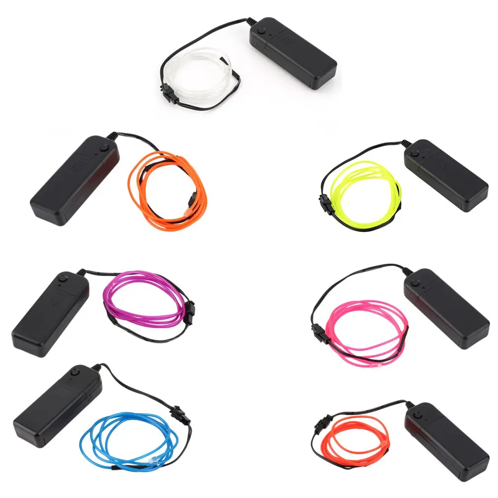 Красочный 1 м EL провод трубка веревка на батарейках гибкий неоновый холодный