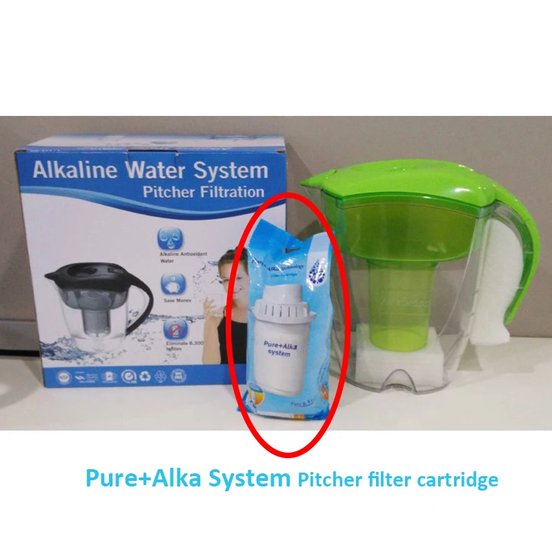

6-Pack Replacement Water Filter Cartridges for 3.5L Alkaline Mineral Water Ionizing Filter Pitcher Pure Alka System Jug Filter