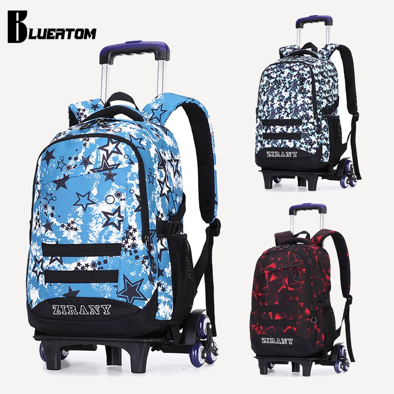 

Детский школьный ранец на колесиках для мальчиков и девочек, рюкзак для книг, съемные детские школьные сумки на колесиках с 2/6 ручками, сумка...