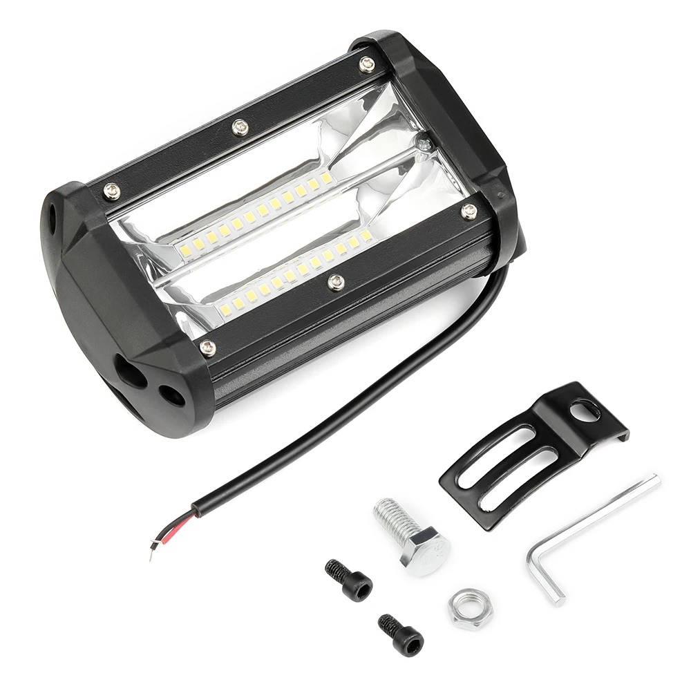 

1Pcs 5'' Inch 72W LED Work Light Bar Flood Driving Lamp For Jeep Truck Boat Offroad highlight Black Shell DC10-48V 72W