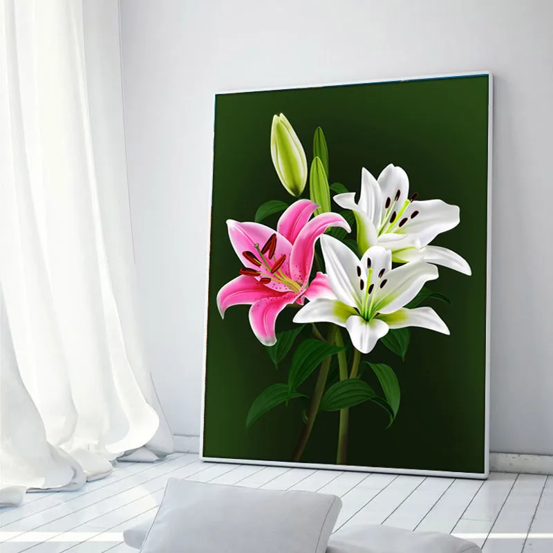 40*47 см 5D DIY Полная Алмазная картина цветы лилии мозаика для детей вышивка