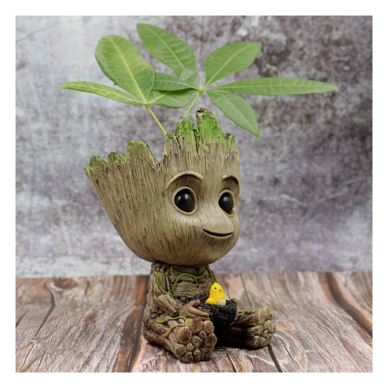 

15Cm Marvel Guardians of the Galaxy Groot Doll Succulent Plant Pot Q Version Groot Action Figure Toy Collectible Model Ornament