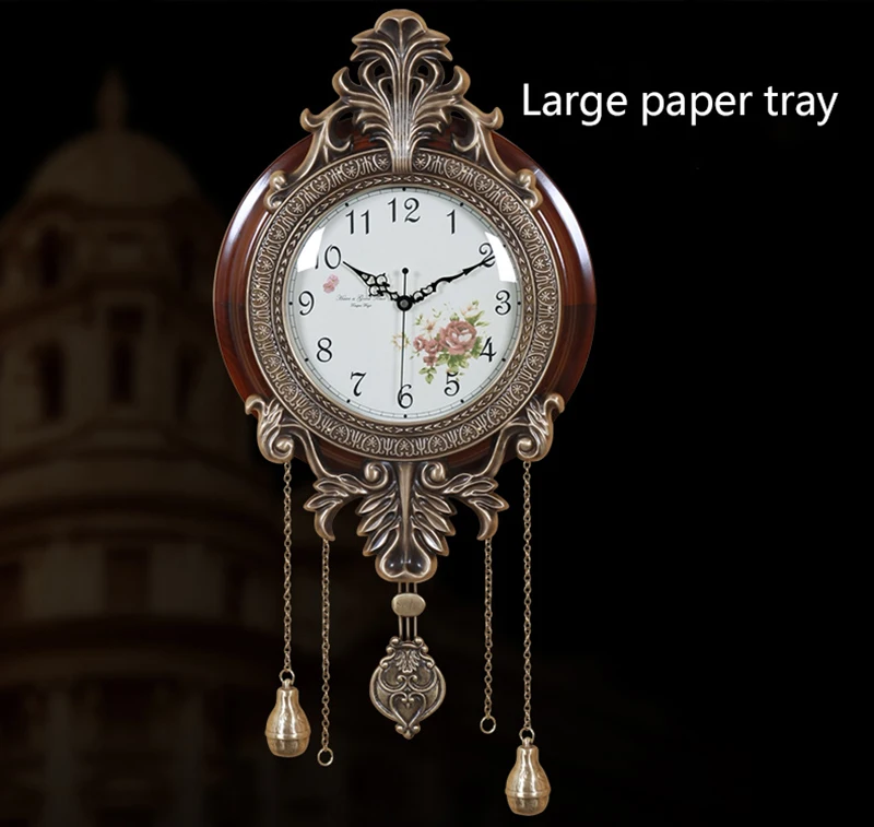 Meijswxj большие настенные часы Saat Reloj Relogio de parede Европейский стиль часы Duvar Saati Horloge Murale деревянные немой часы с маятником