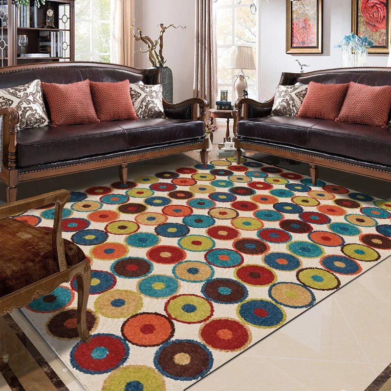 

Cross border retro abstract water color multi circle bedroom door living room kitchen bathroom mat customization