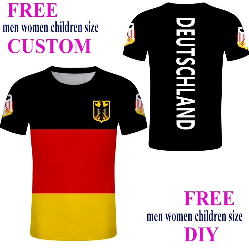 

Germany Deutschland German Flag Crest Eagle T Shirt Men's Crew collar T shirt Fashion Female T shirt Custom T-Shirt White Jersey