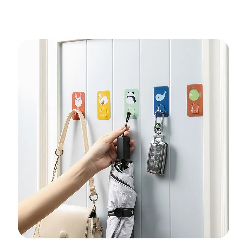 

Creativity Cartoons Cute Wall Hanging Wall Hook Kitchen Load-bearing Household Non-perforated Suction Cup Seamless Sticky Hook