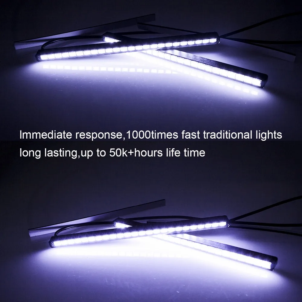 

CARLITS 2X 18/24/30 SMD 5630 LED Car DRL Fog Daytime Running Light Ultra-thin Invisible Waterproof LED DRL Strip 12V CJ