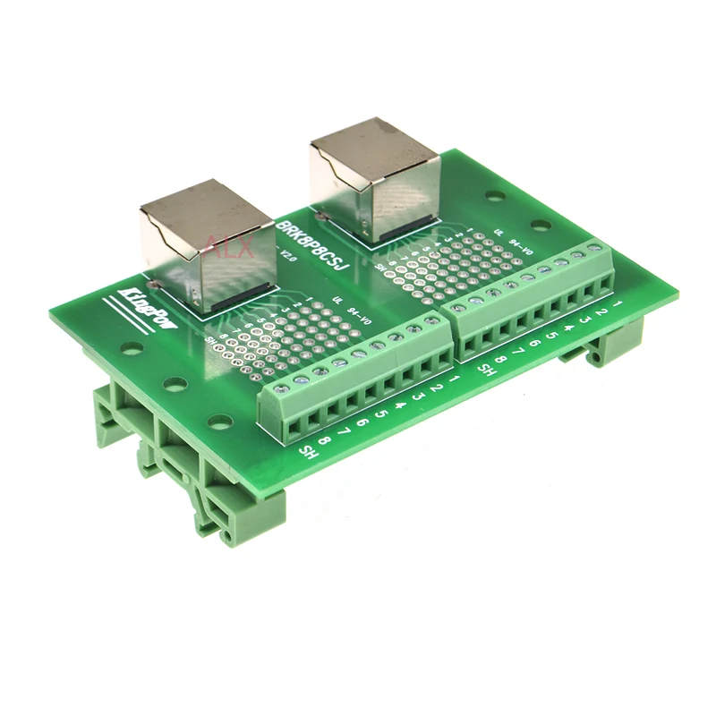 1 шт. 2-сторонний 2-битный переходник RJ45 8p8c с гнездом на Клеммную колодку печатная
