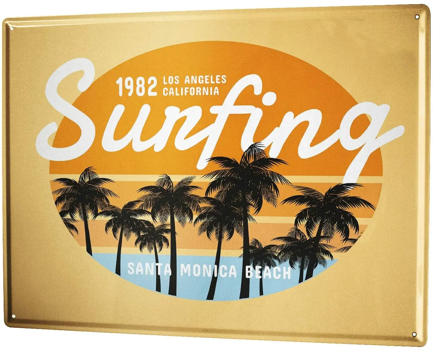 

Металлический знак Ретро пляж Санта-Моника глобальное туристическое украшение кафе семейный Бар Ресторан 12x8 дюймов