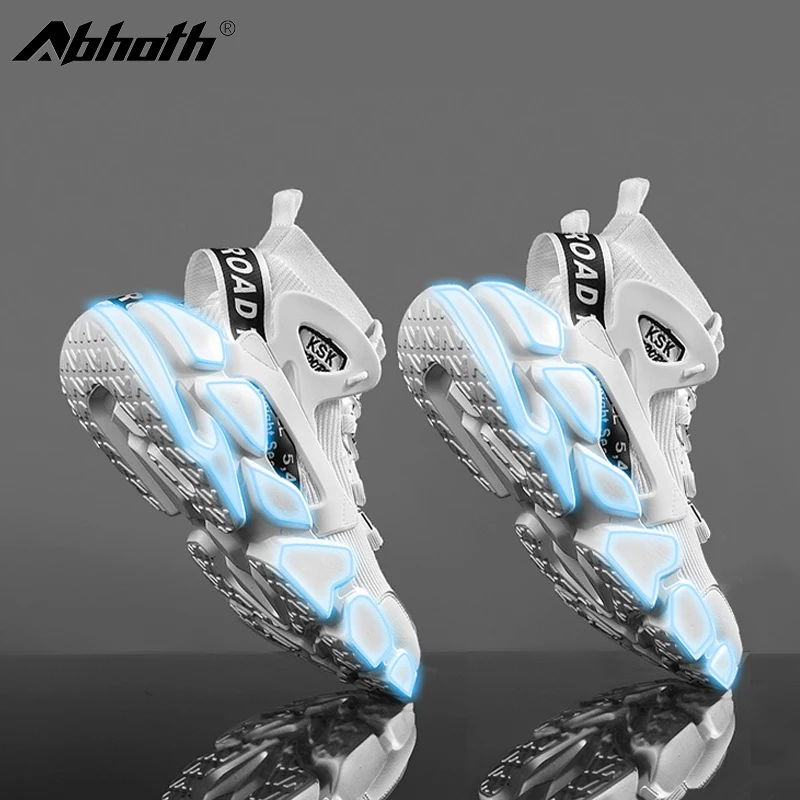 

Abhoth Men Shoes Lace-up Mesh Breathable Comfortable Wear-resistant Running Shoes Non-slip Hard-Wearing Sneakers Platform Shoes