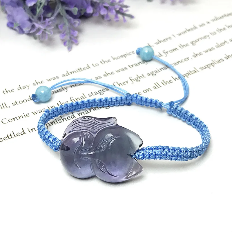 Натуральный флюорит девять хвостов лиса клубника хрустальный камень розовый