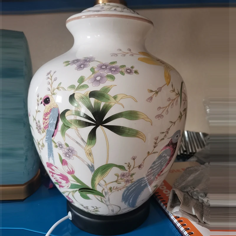 Винтажные Керамические Большие Настольные лампы 40 х65 см настольные с цветочным и