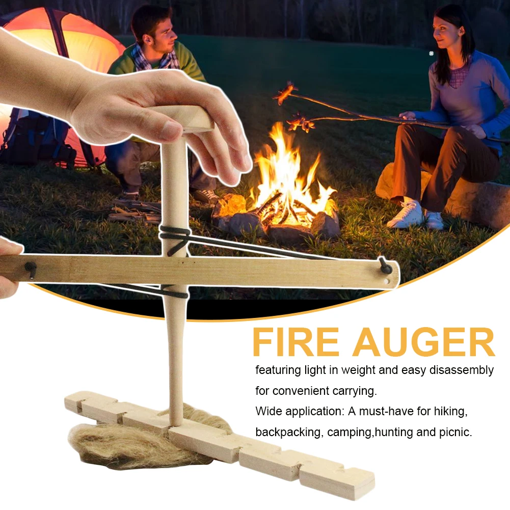 

Bow Drill Fire Starter Primitive Wood Outdoor Survival Friction Kit Fire Making Tool for Hiking Backpacking Camping Picnic